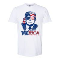 Cool Trump US American Flag Happy 4th Of July Funny Merica Softstyle CVC T-Shirt