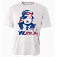 Cool Trump US American Flag Happy 4th Of July Funny Merica Cooling Performance Crew T-Shirt