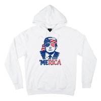 Cool Trump US American Flag Happy 4th Of July Funny Merica Hoodie