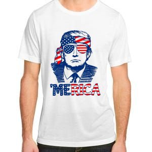 Cool Trump US American Flag Happy 4th Of July Funny Merica Adult ChromaSoft Performance T-Shirt