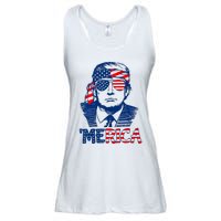 Cool Trump US American Flag Happy 4th Of July Funny Merica Ladies Essential Flowy Tank