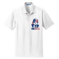 Cool Trump US American Flag Happy 4th Of July Funny Merica Dry Zone Grid Polo