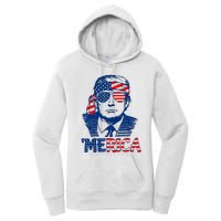 Cool Trump US American Flag Happy 4th Of July Funny Merica Women's Pullover Hoodie