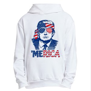 Cool Trump US American Flag Happy 4th Of July Funny Merica Urban Pullover Hoodie