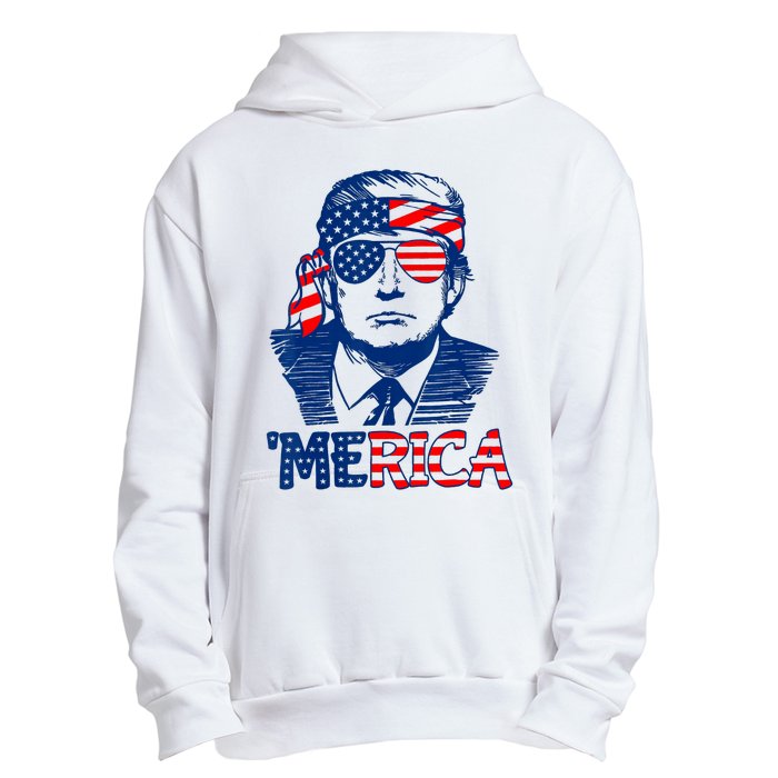 Cool Trump US American Flag Happy 4th Of July Funny Merica Urban Pullover Hoodie