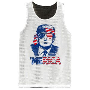 Cool Trump US American Flag Happy 4th Of July Funny Merica Mesh Reversible Basketball Jersey Tank