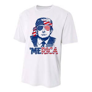 Cool Trump US American Flag Happy 4th Of July Funny Merica Performance Sprint T-Shirt