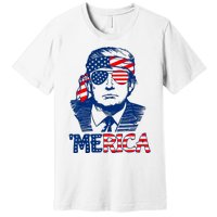 Cool Trump US American Flag Happy 4th Of July Funny Merica Premium T-Shirt