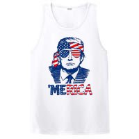 Cool Trump US American Flag Happy 4th Of July Funny Merica PosiCharge Competitor Tank