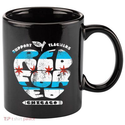 Chicago Teachers Union Vintage Apple Flag Red For Ed 11oz C Handle Ceramic Mug