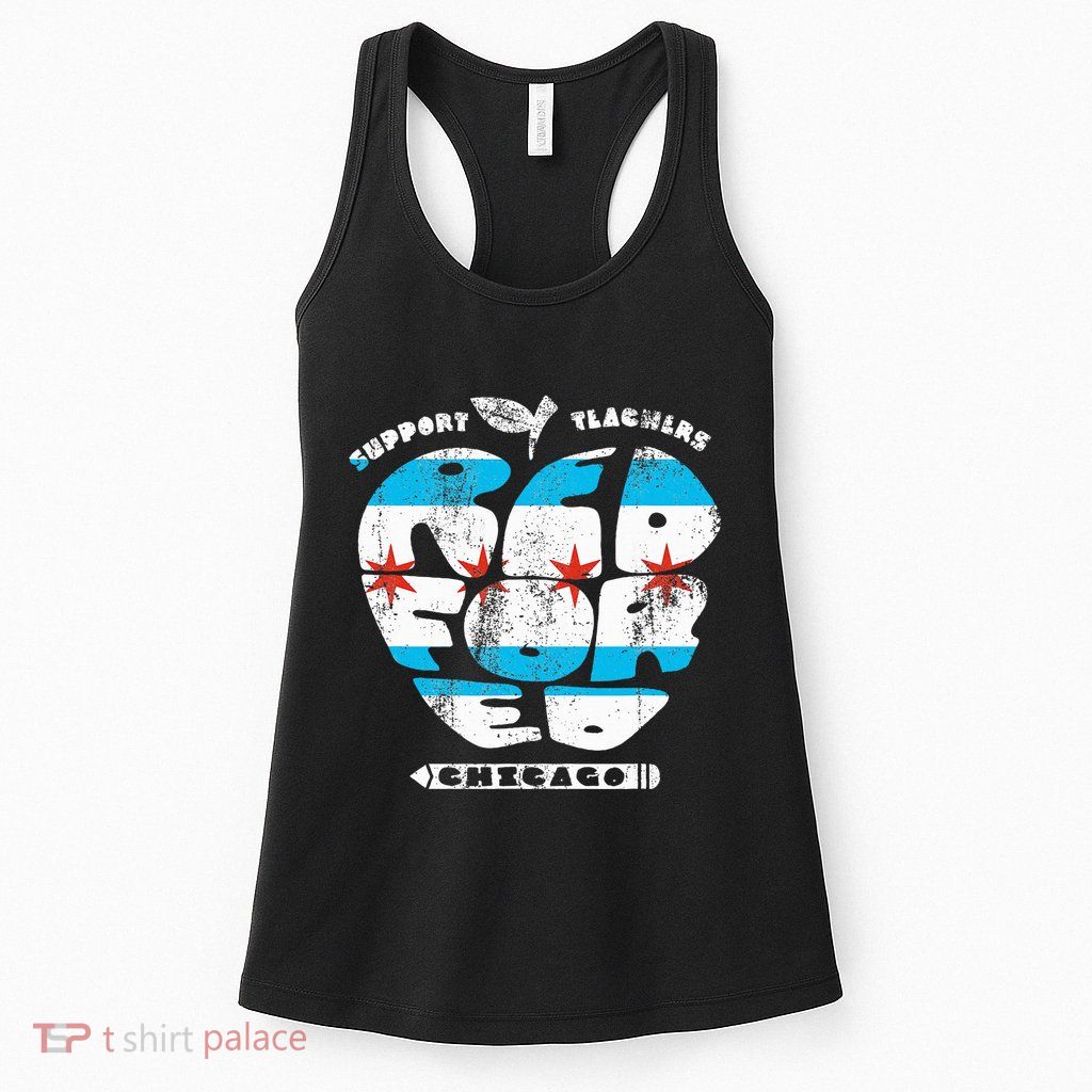 Chicago Teachers Union Vintage Apple Flag Red For Ed Womens Tank Top