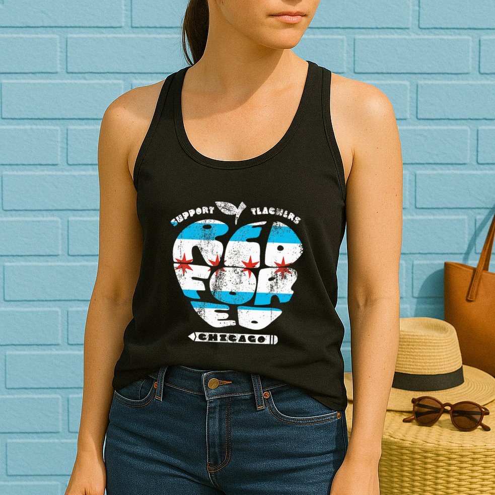 Chicago Teachers Union Vintage Apple Flag Red For Ed Womens Tank Top