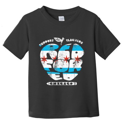 Chicago Teachers Union Vintage Apple Flag Red For Ed Toddler T-Shirt