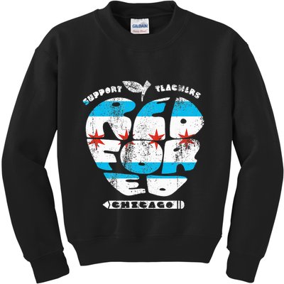 Chicago Teachers Union Vintage Apple Flag Red For Ed Kids Sweatshirt