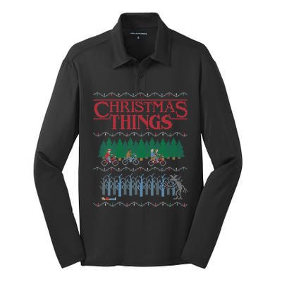 Christmas Things Ugly Christmas Sweater Silk Touch Performance Long Sleeve Polo