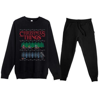 Christmas Things Ugly Christmas Sweater Premium Crewneck Sweatsuit Set