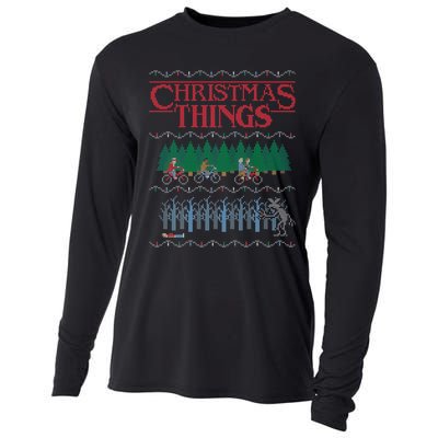 Christmas Things Ugly Christmas Sweater Cooling Performance Long Sleeve Crew