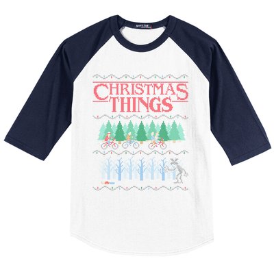 Christmas Things Ugly Christmas Sweater Baseball Sleeve Shirt