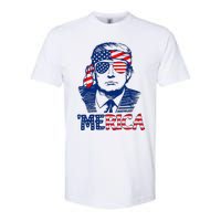 Cool Trump US American Flag Happy 4th Of July Funny Merica  Softstyle CVC T-Shirt