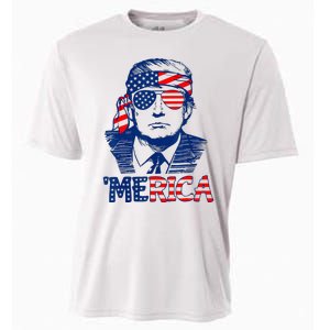 Cool Trump US American Flag Happy 4th Of July Funny Merica  Cooling Performance Crew T-Shirt