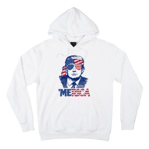 Cool Trump US American Flag Happy 4th Of July Funny Merica  Hoodie