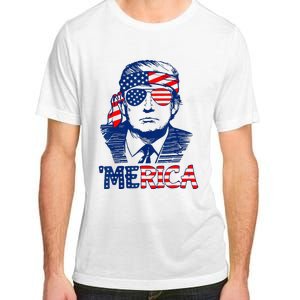 Cool Trump US American Flag Happy 4th Of July Funny Merica  Adult ChromaSoft Performance T-Shirt