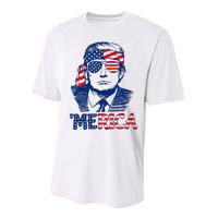 Cool Trump US American Flag Happy 4th Of July Funny Merica  Performance Sprint T-Shirt