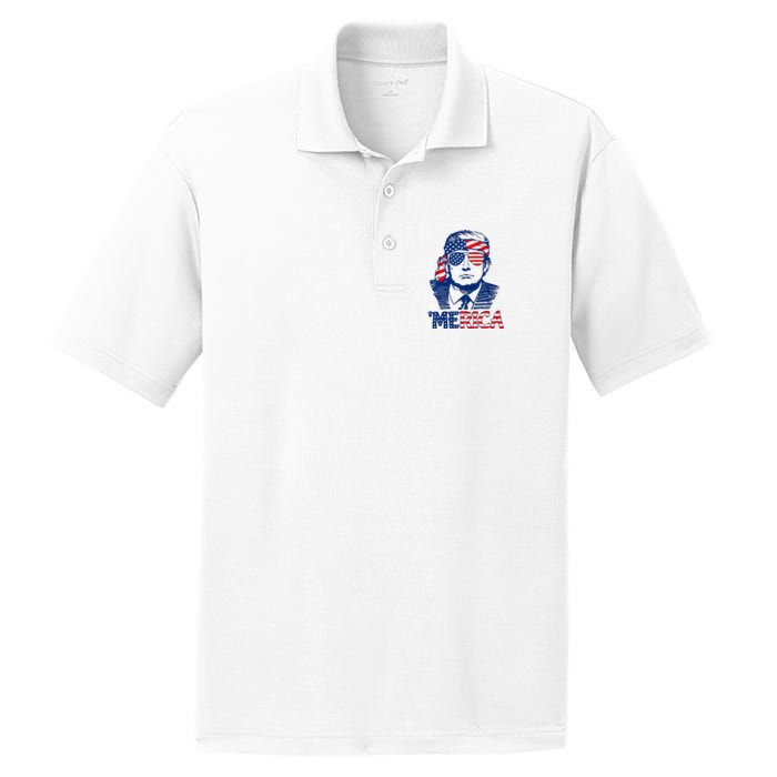 Cool Trump US American Flag Happy 4th Of July Funny Merica  PosiCharge RacerMesh Polo