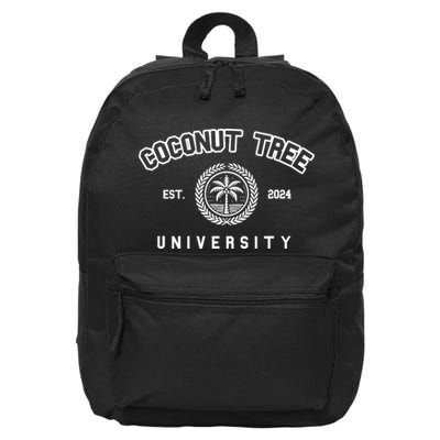 Coconut Tree University Coconut Tree Kamala Harris Meme 16 in Basic Backpack