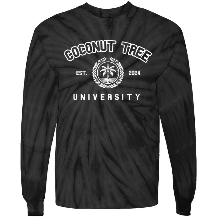 Coconut Tree University Coconut Tree Kamala Harris Meme Tie-Dye Long Sleeve Shirt