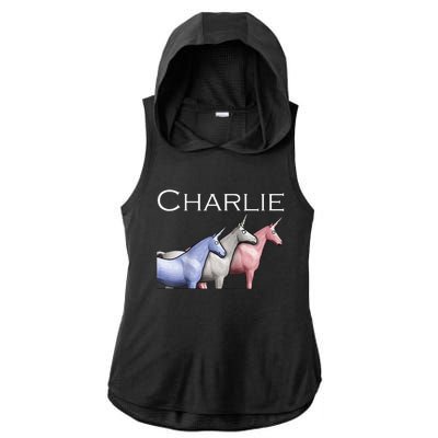 Charlie The Unicorns Shun Raglan Baseball Ladies PosiCharge Tri-Blend Wicking Draft Hoodie Tank