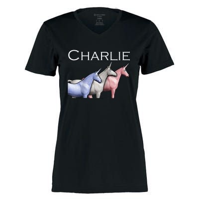 Charlie The Unicorns Shun Raglan Baseball Women's Momentum V-Neck T-Shirt