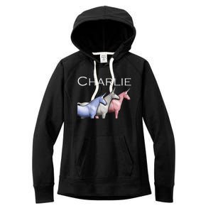 Charlie The Unicorns Shun Raglan Baseball Women's Fleece Hoodie