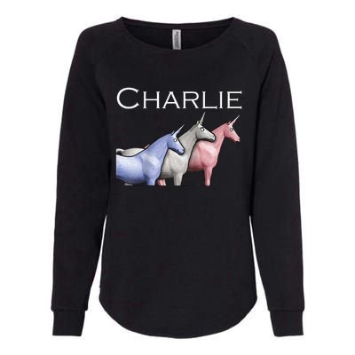 Charlie The Unicorns Shun Raglan Baseball Womens California Wash Sweatshirt