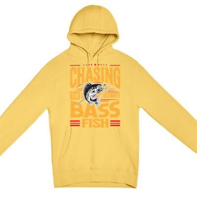 Chasing The Ultimate Bass Fish Funny Gift Premium Pullover Hoodie