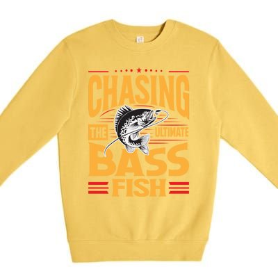 Chasing The Ultimate Bass Fish Funny Gift Premium Crewneck Sweatshirt