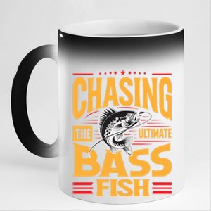 Chasing The Ultimate Bass Fish Funny Gift 11oz Black Color Changing Mug