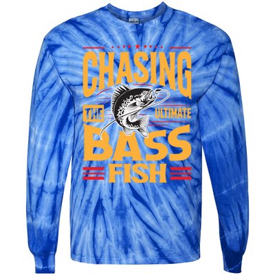 Chasing The Ultimate Bass Fish Funny Gift Tie-Dye Long Sleeve Shirt