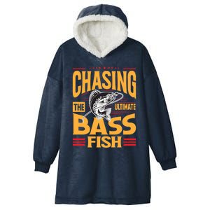 Chasing The Ultimate Bass Fish Funny Gift Hooded Wearable Blanket