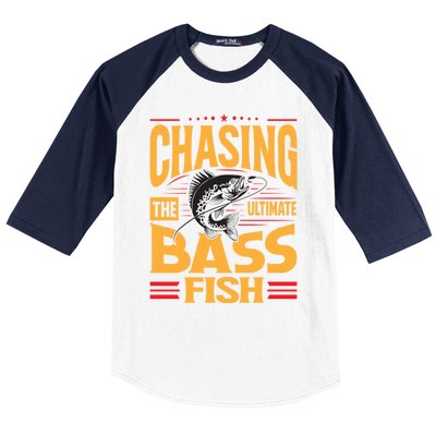 Chasing The Ultimate Bass Fish Funny Gift Baseball Sleeve Shirt