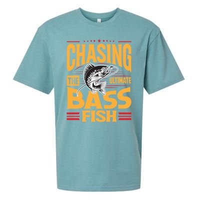 Chasing The Ultimate Bass Fish Funny Gift Sueded Cloud Jersey T-Shirt