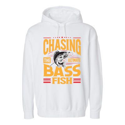 Chasing The Ultimate Bass Fish Funny Gift Garment-Dyed Fleece Hoodie