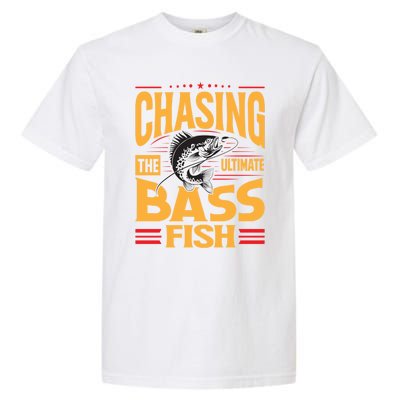 Chasing The Ultimate Bass Fish Funny Gift Garment-Dyed Heavyweight T-Shirt