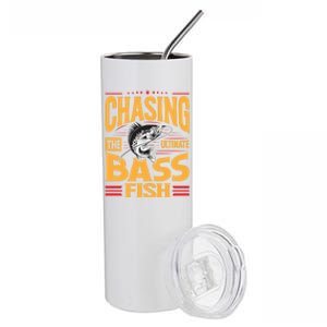 Chasing The Ultimate Bass Fish Funny Gift Stainless Steel Tumbler