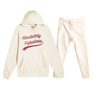 Cute Trendy Vintage Retro Distressed Absolutely Fabulous Premium Hooded Sweatsuit Set