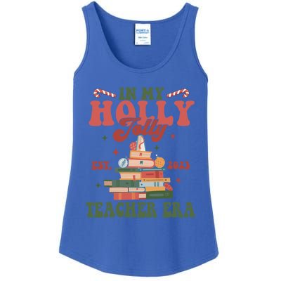 Christmas Teacher Vibes In My Holly Xmas Jolly Teacher Era Cool Gift Ladies Essential Tank