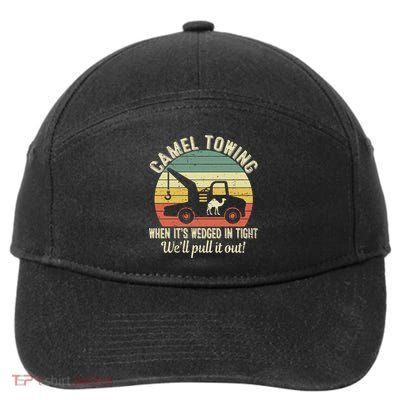 Camel Towing Vintage Tow Truck Retro Funny Adult Humor Cute Gift 7-Panel Snapback Hat