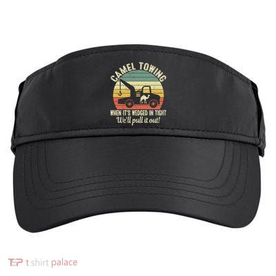 Camel Towing Vintage Tow Truck Retro Funny Adult Humor Cute Gift Adult Drive Performance Visor