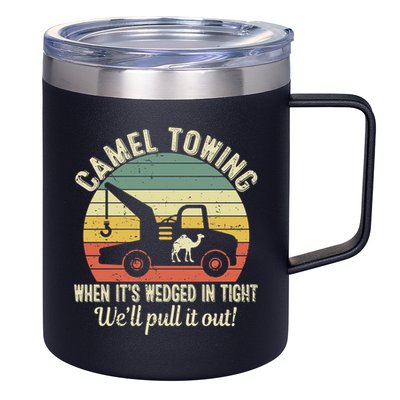 Camel Towing Vintage Tow Truck Retro Funny Adult Humor Cute Gift 12oz Stainless Steel Coffee Mug