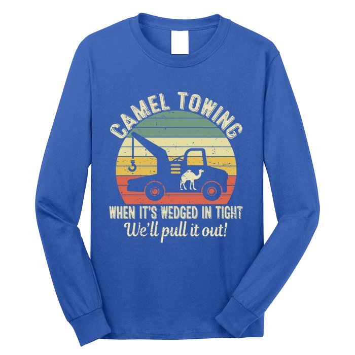 Camel Towing Vintage Tow Truck Retro Funny Adult Humor Cute Gift Long Sleeve Shirt